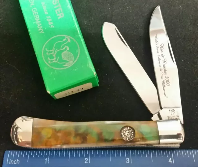 Hen & Rooster Bertram Cutlery 312-CI Millinium Trapper knife, celluloid handl  ^