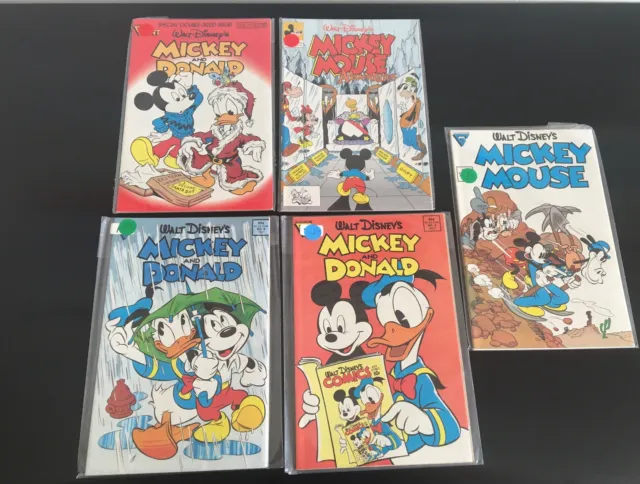 VINTAGE WALT DISNEY MICKEY MOUSE COMIC Gladstone Lot Of 5 Rare Comics
