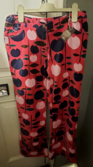 Pantaloni floreali Mini Boden rosa taglia 13 - 14 anni velluto - nuovi con etichette!