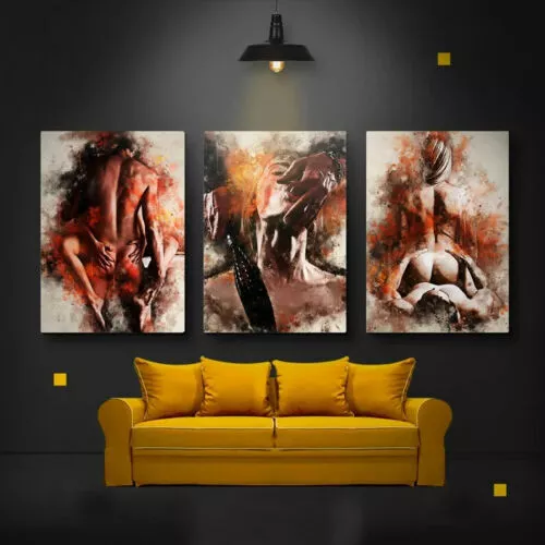 Erotic Sex Poster Print Sensual Abstract Nude Wall Art Set Of 3