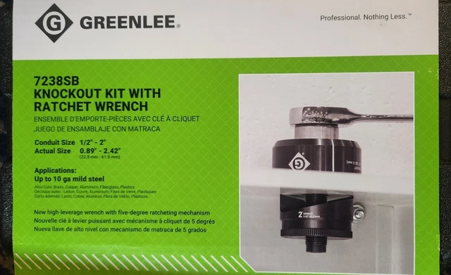 Greenlee 7238SB Slug-Buster Knockout Kit with Ratchet Wrench Punch Set