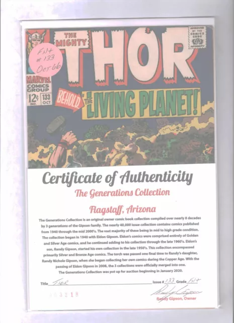 Thor #133 (Jack Kirby/Vince Colletta) Silver Age-Marvel Comics FN+ {Generations}