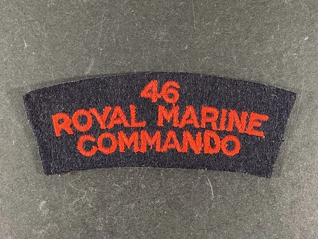 WW2 BRITISH 46 Royal Marine Commando Uniform Shoulder Title Badge £30. ...