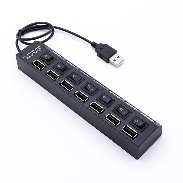 Computer Plug In Hub 7 PORTS USB Hub High Splitter Plug Laptop Daily Use Ultra Thin £6.50 ...
