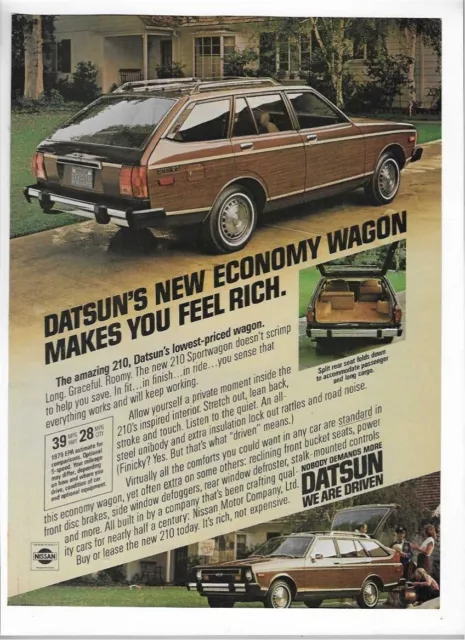 Datsun 210 Economy Wagon & GE Performance Television 1979 Old Vintage Print Ads