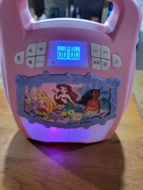 eKids Disney Princess Karaoke Machine for Kids Bluetooth Speaker NO MIC