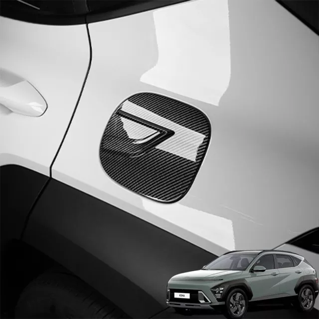 Für Hyundai Kona SX2 2024 Kohlefaser Tankdeckel Glänzend Abdeckung Blende Deckel