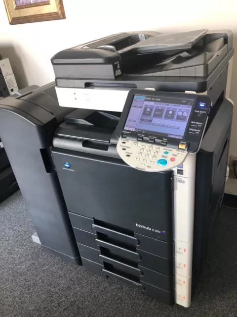 Konica Minolta Bizhub C360 Color Printer/Scanner with FS527 Stapling finisher