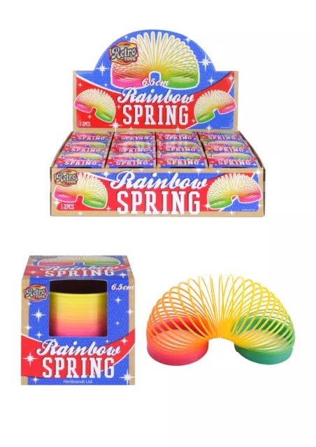 Rainbow Spring Coil Fun Kids Toy Magic Stretchy Bouncing Slinky 6.5Cm