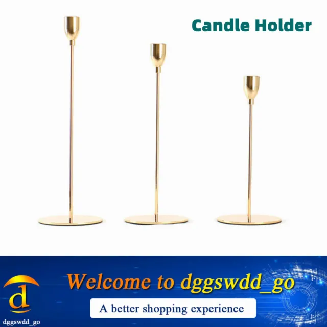 3Pcs Nordic Candlestick Set Gold Candle Holder Romantic Candlelight Dinner Decor