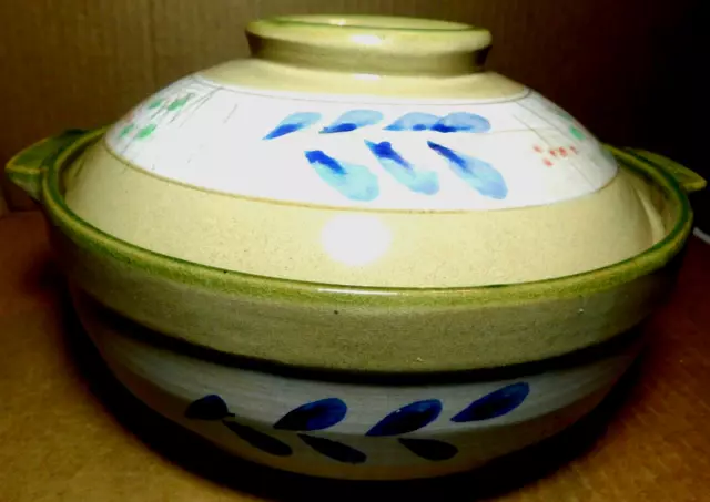 Server~Japanese Ceramic/ Clay Bowl W/Lid For Shabu Shabu