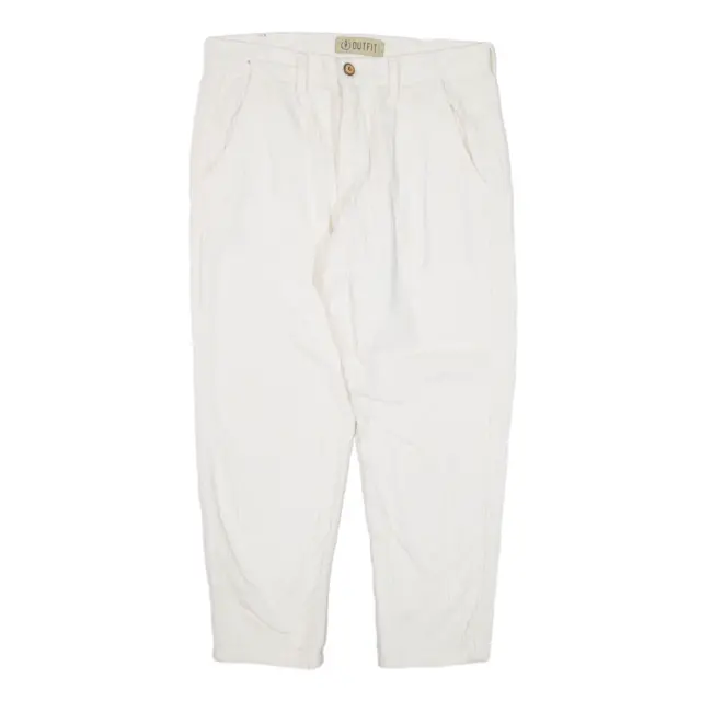 OUTFIT Pantaloni in velluto a coste bianchi regolari da donna W29 L23