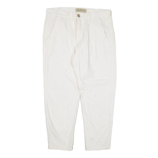 OUTFIT Pantaloni in velluto a coste bianchi regolari da donna W29 L23
