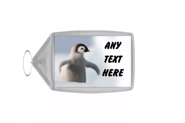 Baby Penguin Personalised Keyring