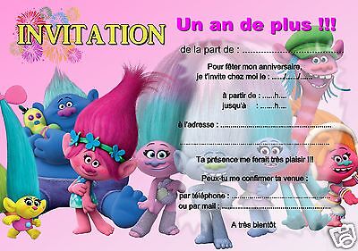 5 12 Ou 14 Cartes Invitation Anniversaire Troll Ref 409 Eur 3 15 Picclick Fr