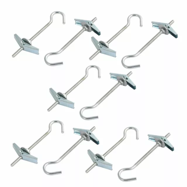 10Pcs M4x90mm Carbong Steel Toggle Anchor Eye Screw Hook Washer Nut Assortment