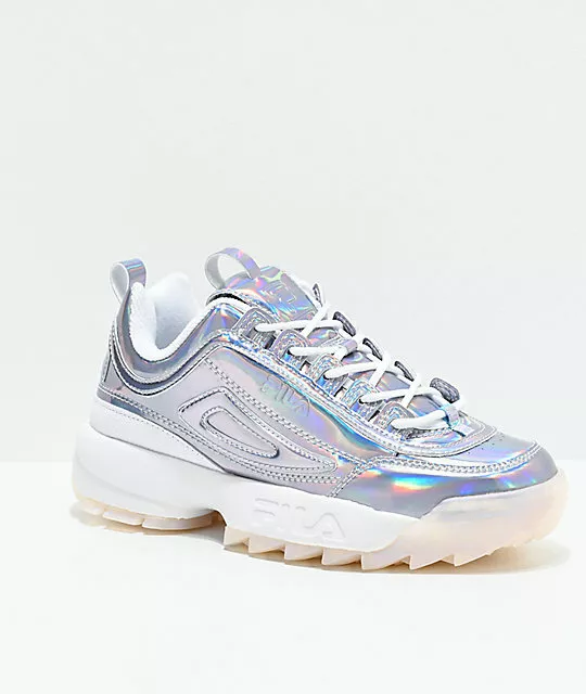 NOUVELLES BASKETS FILA Disruptor II iris es argent et blanc pour