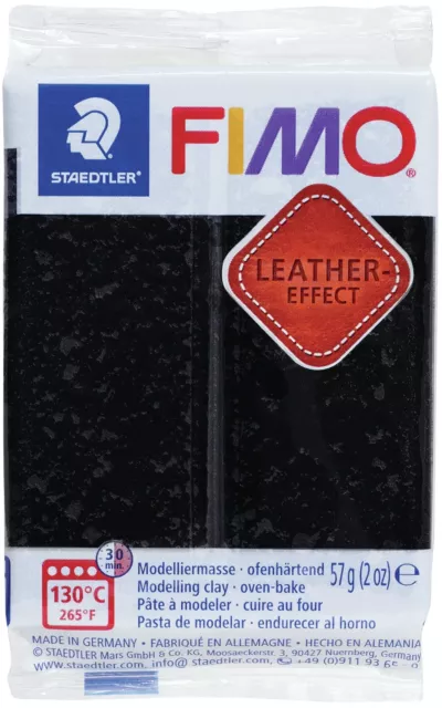 5er-Pack Fimo Leder Effekt Polymer Ton 2oz-Schwarz EF801-909