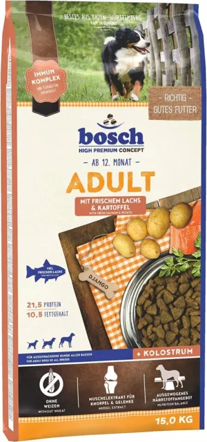 bosch HPC Adult mit frischem Lachs & Kartoffel | Hundetrockenfutter für 15kg