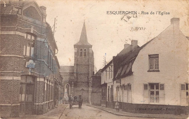 Carte Postale Ancienne Dept 59 Nord - Esquerchin rue de l' Eglise