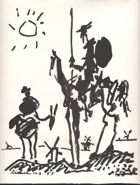 PABLO PICASSO - Don Quixote and Sancho Panza * ART PRINT 1970s