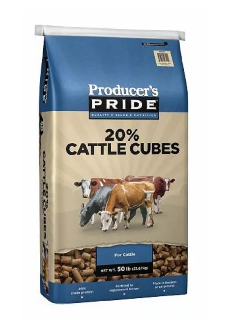 Producer's Pride 63852 Nutztier Produkte 22.5kg 20% Protein Rinder Futter Würfel