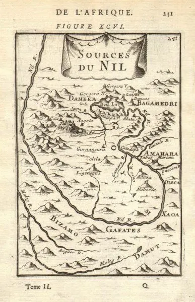 ABYSSINIA. Source of the Blue Nile, Ethiopia. Lake Tana. Nil. MALLET 1683 map