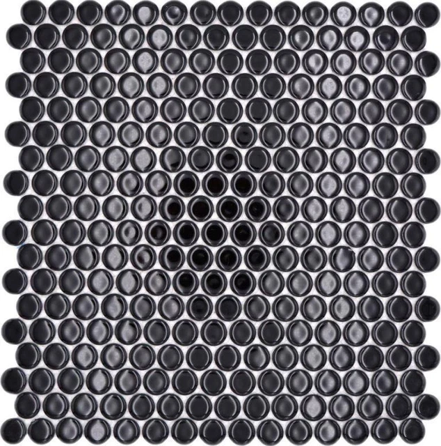 Mosaïque Céramique Diamant Uni Noir Brillant Vague Mur Cuisine WB13DS-0302