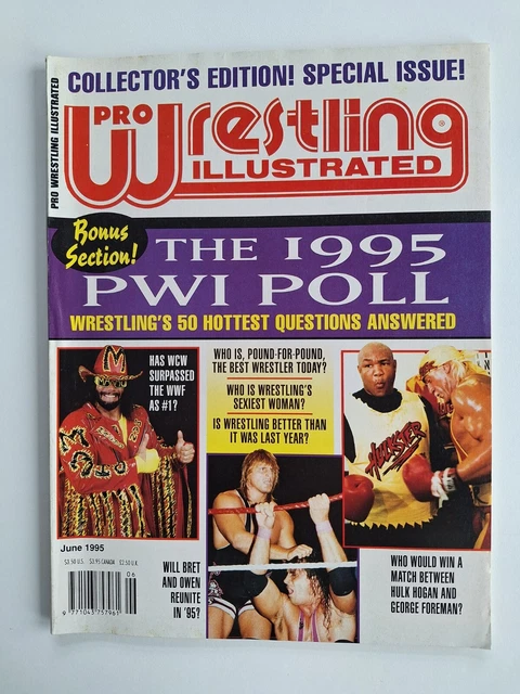 1995 June Pro Wrestling Illustruated Magazine PWI WWF WCW WWE Hulk Hogan