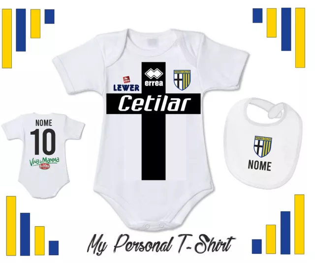 Coordinato Body Bavaglino Neonato Parma Personalizzato Con Nome Idea Regalo