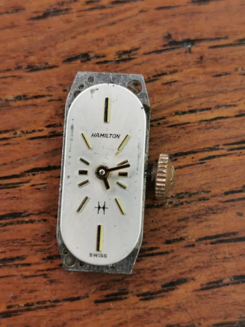 Hamilton Cal 609 Ladies Baguette Watch Movement / Dial / Hands / Crown, Working