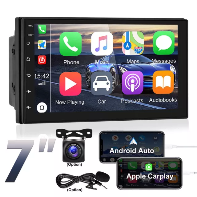 7"Car Apple Carplay Radio Android Auto Double Touch Screen Stereo Bluetooth 2Din