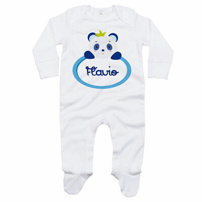 Tutina neonato personalizzata con nome panda