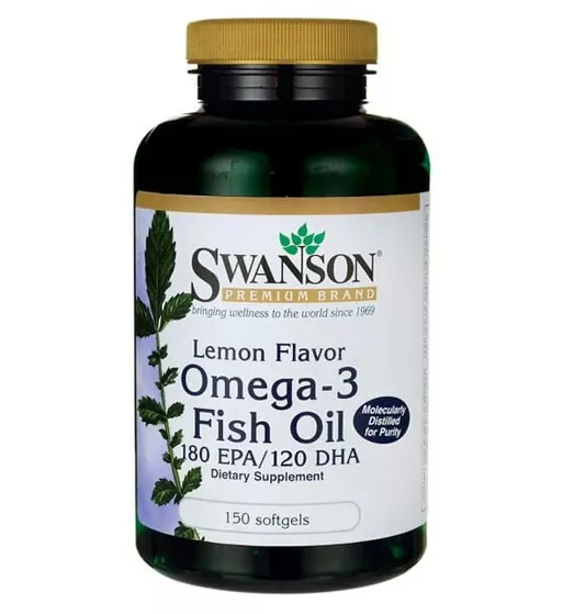 Swanson Omega-3 Fish Oil - Sabor De Limón 150 Cápsulas Blanda 3