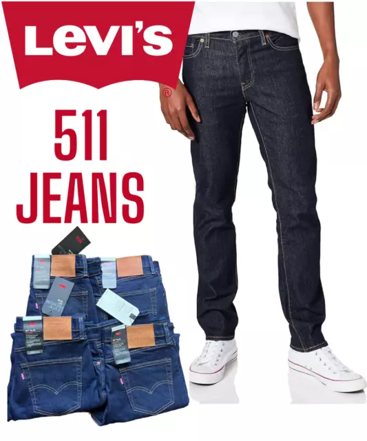 Multiple Levis 511 Jeans Original Slim Fit Men Levi Jean Dark Blue Denim Classic