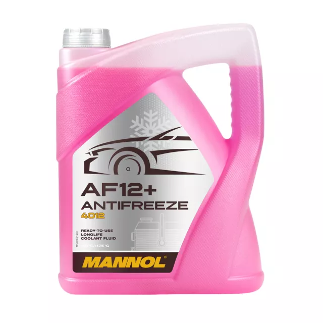 Kühlerfrostschutz MANNOL Antifreeze AF12+ 5 Liter Rot Kühlmittel Audi VW BMW