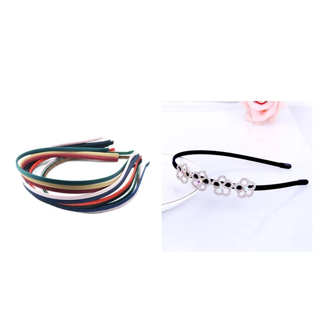 12 Stück Mädchen / Frauen Bandumwickeltes Stirnband DIY Haarschleifenband