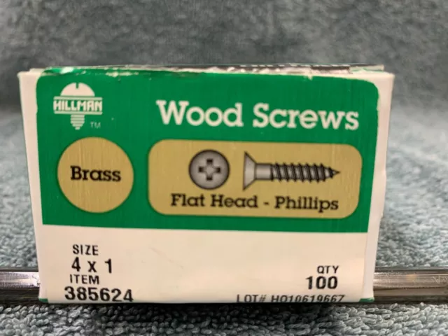 Hillman SOLID BRASS # 4 X 1 in. Phillips Wood Screws 100 pk