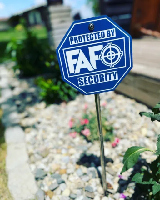 FAFO (F@&$ Around & Find Out) Security Yard Sign, Blue