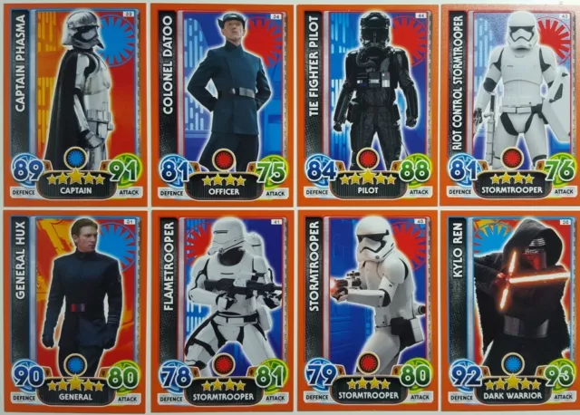 Star Wars FORCE ATTAX EXTRA Trading Card Set  FORCE AWAKENS  1 - 138  topps 2016