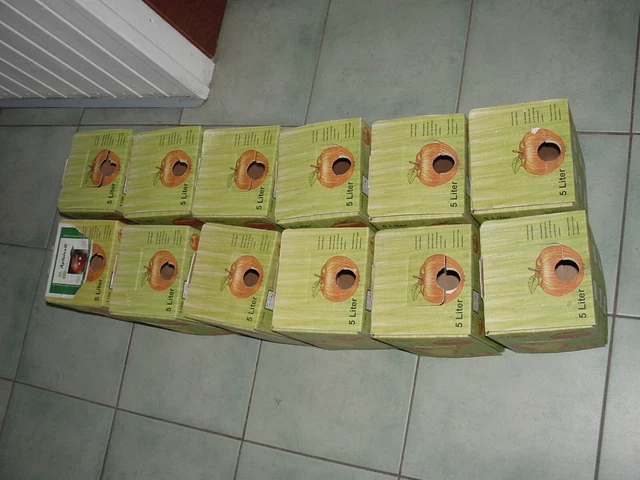 12 Stück 5 Liter Bag in Box Karton in Apfeldekor