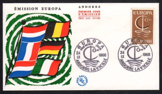 ANDORRA 1966 FDC Europa CEPT
