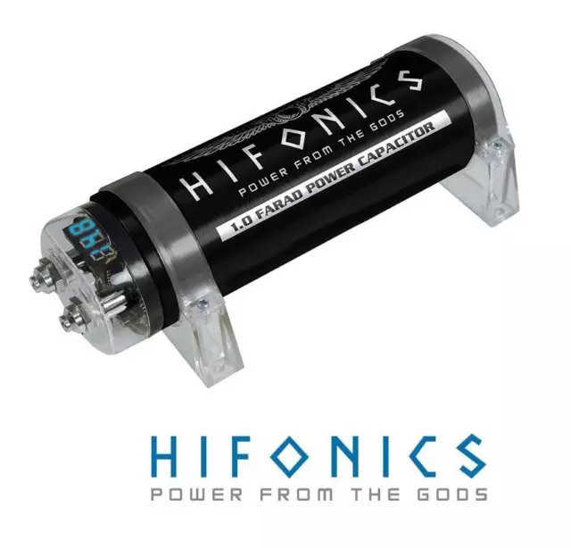 Hifonics HFC1000 1 Farad Pufferelko Puffer Condensator Powercap Digi Voltmeter