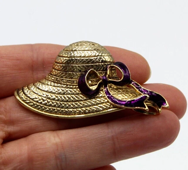 Broche Vintage Carven - Chien En Métal Doré Et émail Bleu Marine, En Superbe état