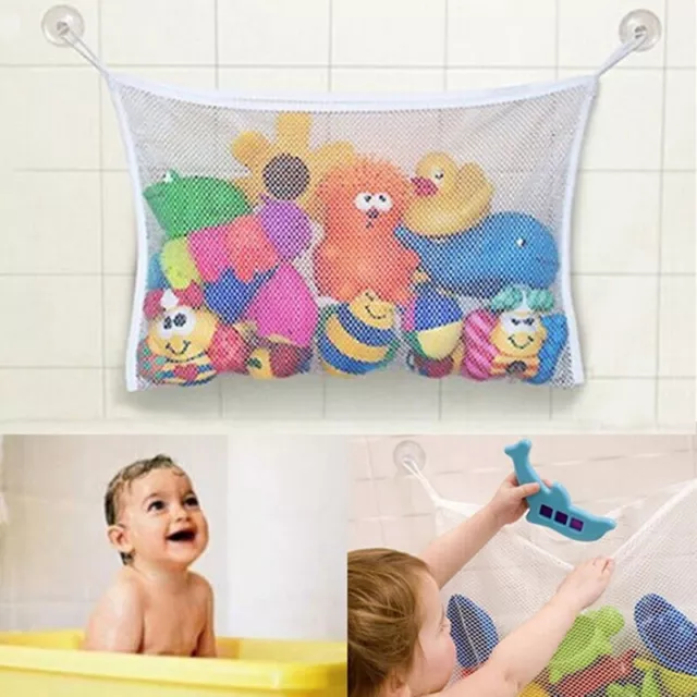 Kids Baby Bath Toys Tidy Storage Suction Cup Bag Baby Mesh Bag Storage 34cmx45cm 2