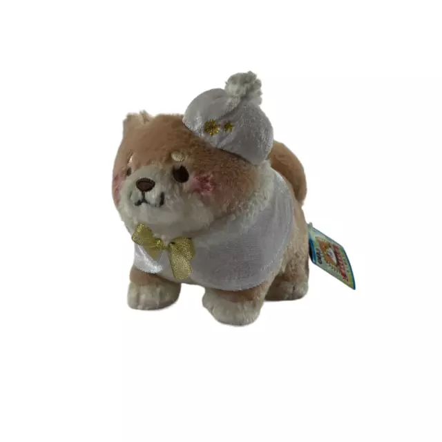 A121 SK Japan Winter Mochi Shiba Inu Chibi Puppy Dog Plush 7" Stuffed Toy Lovey