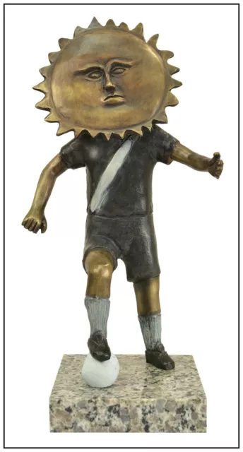 Sergio Bustamante Originale Bronzo Scultura Calcio Giocatore Sole Giorni Firmato