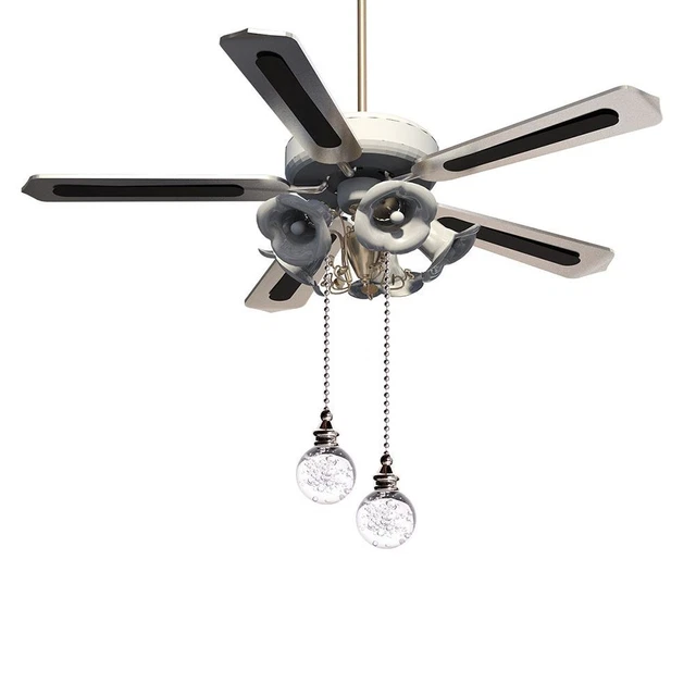 Ventilador de techo de baño colgante ventilador de bola de cristal colgante mango de luz