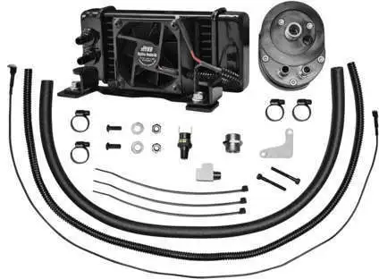 Jagg Oil Coolers Low-Mount 10 Row Fan-Assisted Oil Cooler Harley FLH 751-FP2400