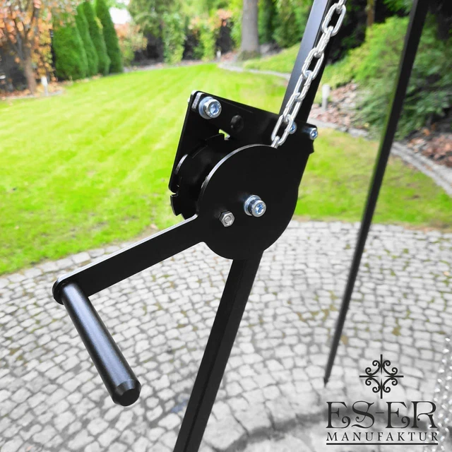 Ungarischer Gusseisen Gulaschkessel 10.5l mit Deckel, Dreibein und Kurbel ES-ER 5